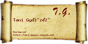 Tani Győző névjegykártya